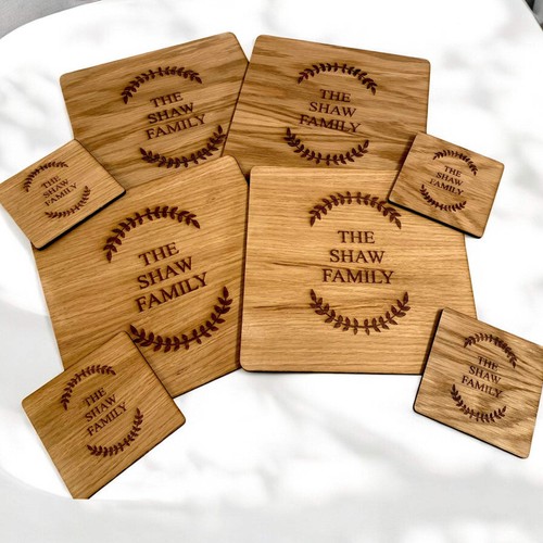 Square placemat set wood - -,