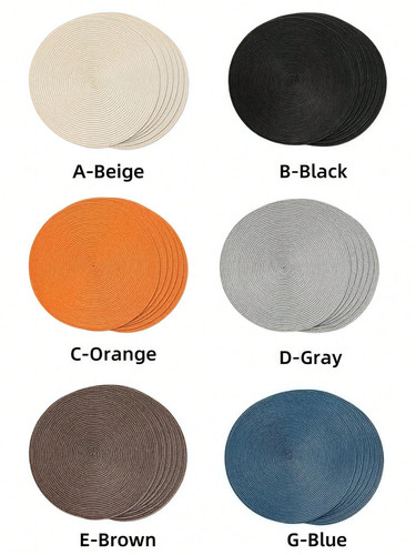 Round braided placemats - round, set