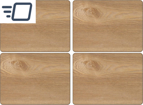 Oak veneer placemats set - oak,