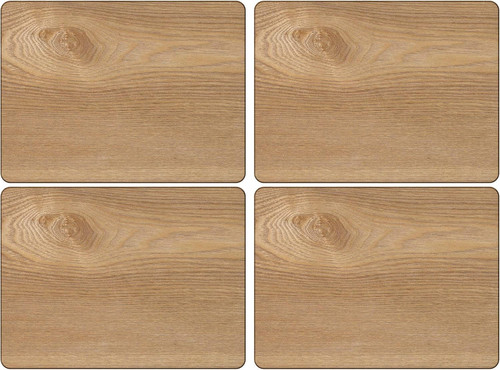 Oak veneer placemats set 4 - oak,